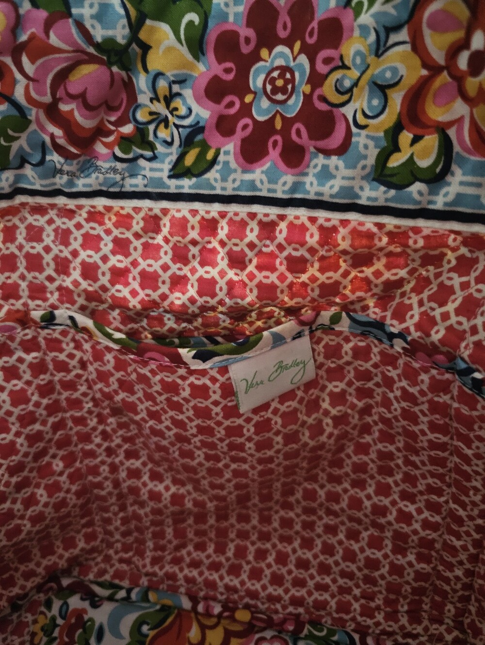 Vera Bradley Hope Garden Tote Bag Vintage Made USA Retired Floral Quilted Bag - Picture 14 of 16